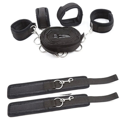 Juego de Restricción BDSM para Parejas | Esposas y Tobilleras para Cama, Abre Piernas, Juguetes Eróticos Sin Vibración