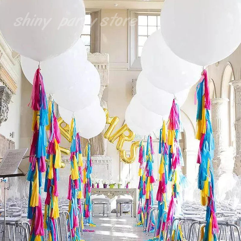 Globos Blancos de Látex – 5-36 Pulgadas para Bodas, Cumpleaños, Baby Showers y Aniversarios