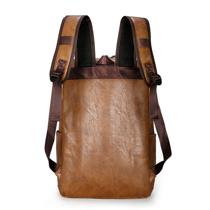 Mochila Masculina de PU de Alta Calidad, Mochila Grande para Laptop, Casual y Escolar para Adolescentes
