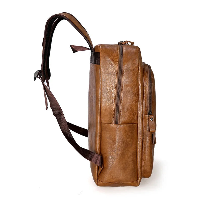 Mochila Masculina de PU de Alta Calidad, Mochila Grande para Laptop, Casual y Escolar para Adolescentes
