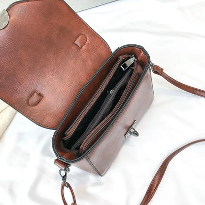 Bolso de Hombro con Diseño de Cerradura - Bolso Cruzado de Cuero PU, Estilo Casual y Elegante