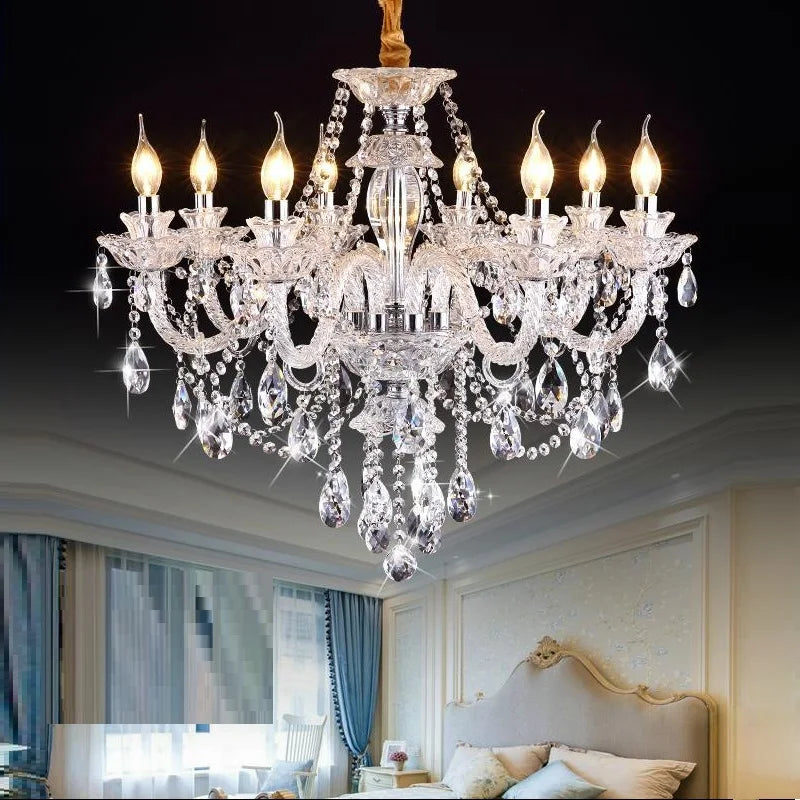 Lámparas de Araña de Cristal K9 para Decoración del Hogar, Accesorio de Iluminación de Lujo, Moderno, AC110V/220V, para Sala de Estar, Nuevo