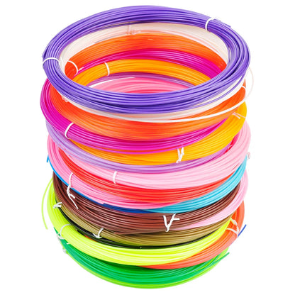 Filamento PLA para Pluma 3D | Diámetro 1.75mm | Materiales de Impresión 3D | 200M/150M/100M/90M/50M | Bolsa al Vacío