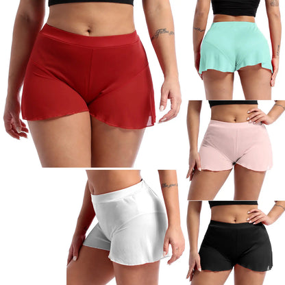 Shorts de Baile para Mujer con Volantes, Cintura Media, Práctica de Ballet, Pole Dance y Traje Sexy para Noche de Discoteca