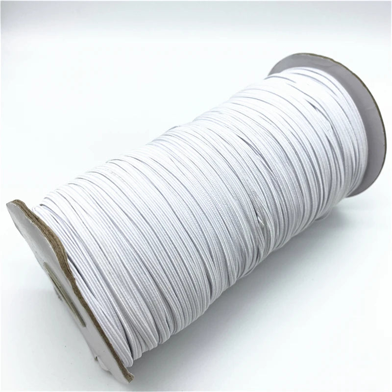 Cinta Elástica de Costura para DIY - Banda de Goma para Cintura y Mascarillas, 3/6/8/10/12mm, 5 Yardas por Lote