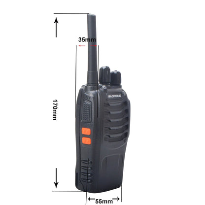 Baofeng Walkie Talkie BF-88E PMR 16 Canales 0.5W UHF 446MHz con Cargador USB y Auriculares | Paquete de 2 Radios