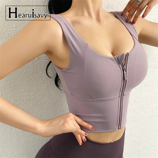 Top Deportivo de Alto Impacto para Mujer con Cierre Frontal - Bra Shockproof para Yoga, Running y Gym