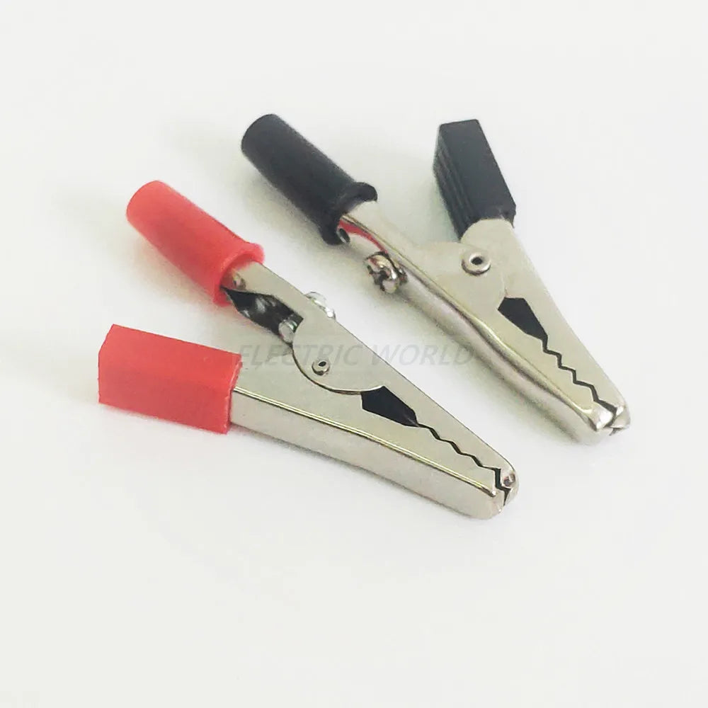 Pinzas de Cocodrilo con Mango de Plástico - Conector de Prueba de 50 mm para Proyectos Eléctricos y Baterías, 100A