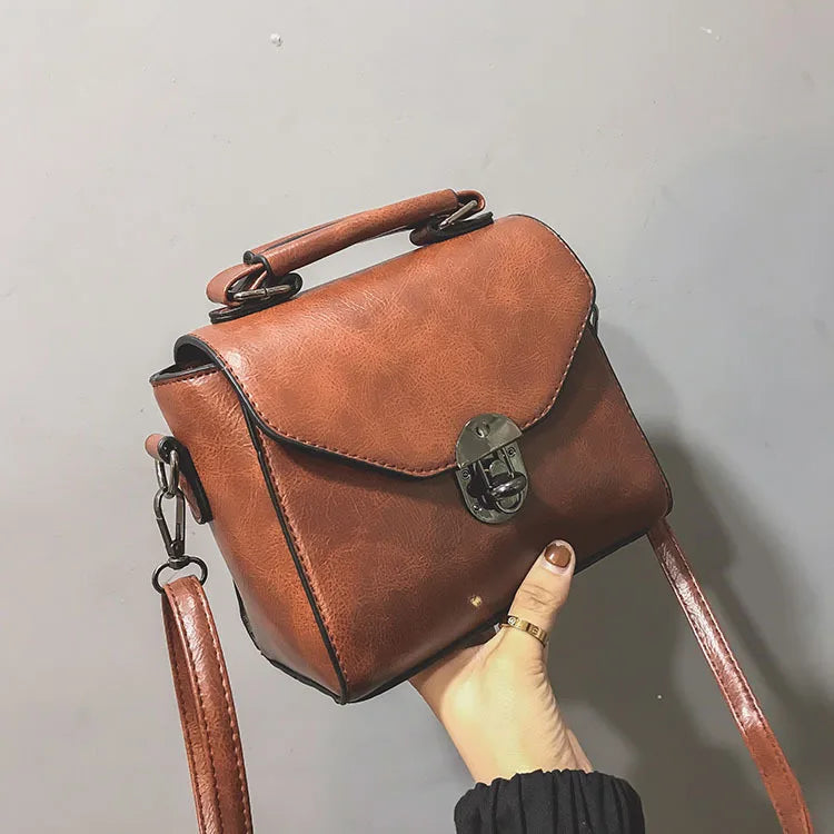 Bolso de Hombro con Diseño de Cerradura - Bolso Cruzado de Cuero PU, Estilo Casual y Elegante