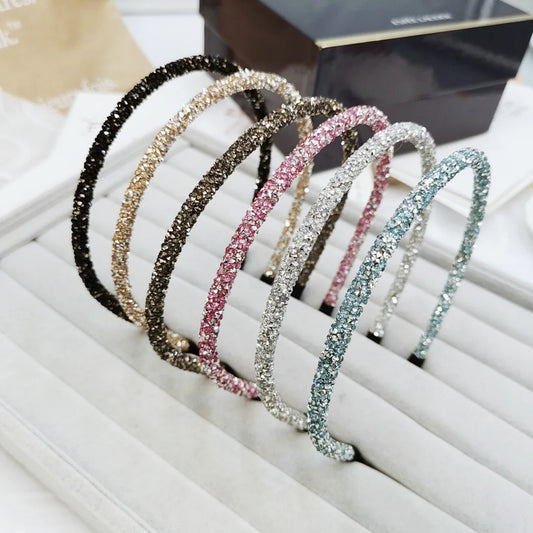 Diadema de Cristal Suave de Moda para Mujeres, Accesorio de Cabello con Rhinestones y Beads, Headband Elegante