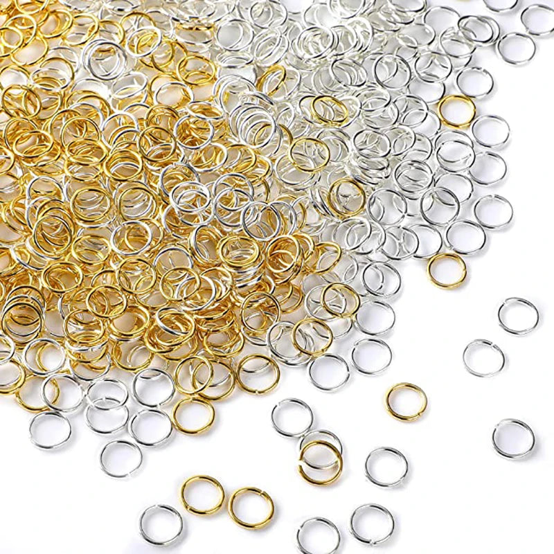 Aros Abiertos de Metal en Color Dorado y Plateado (3-12mm) - Conectores para DIY Joyería, Suministros de Accesorios