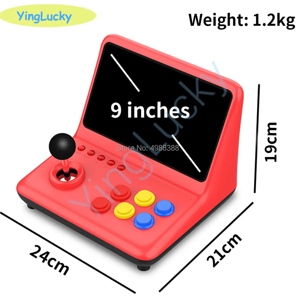Consola de Juegos Retro de 9 pulgadas con Joystick 3D Grande - 64GB Incorporados, 10000 Juegos, Descarga de Arcade NEOGEO/MAME/GBC/CP1/CP2