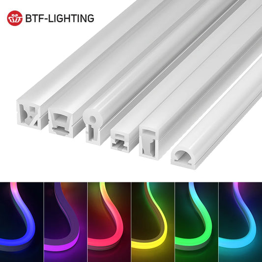 Tubo de Señal de Neón WS2812B WS2811, Tira de Luz LED SK6812 RGBW, Gel de Silicona Flexible, 1m-5m, Luces Suaves de Neón para Exteriores, IP67