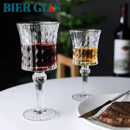 Juego de Decantador y Copas de Cristal Sin Plomo - Copas de Cóctel y Champán de Diseño Retro para Fiesta y Bar, Disponible en 2, 4 y 6 Piezas