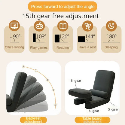 Sofá Cama Plegable 4 en 1 Ajustable con 15 Posiciones - Chaise Lounge Padded para Suelo con Cojín