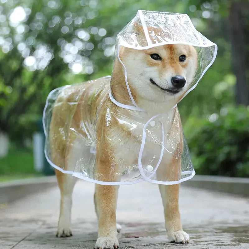 Chubasquero transparente con capucha para mascotas, chaqueta impermeable de PVC suave para perros pequeños, Poncho de lluvia para cachorros