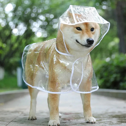Chubasquero transparente con capucha para mascotas, chaqueta impermeable de PVC suave para perros pequeños, Poncho de lluvia para cachorros