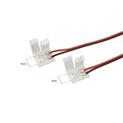 100 Piezas 2 Pines de Energía 8mm 10mm Conector de Clip de Empalme para Luces de Tiras LED de SMD 3528 5050 5630 Luces de Lámparas de Tira LED Barra Conector