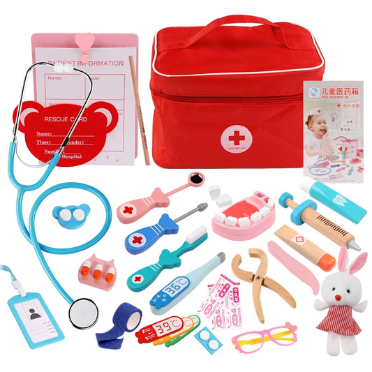 Set de Juegos de Médico de Madera para Niños | Juguete Educativo de Simulación Médica