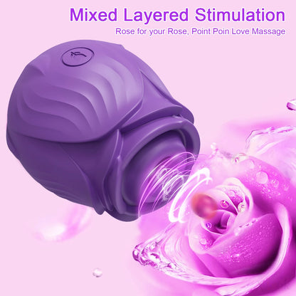 Estimulador de Succión Rose para Mujeres | Vibrador Clítoris y Pezones con 10 Modos de Succión y Carga Magnética USB