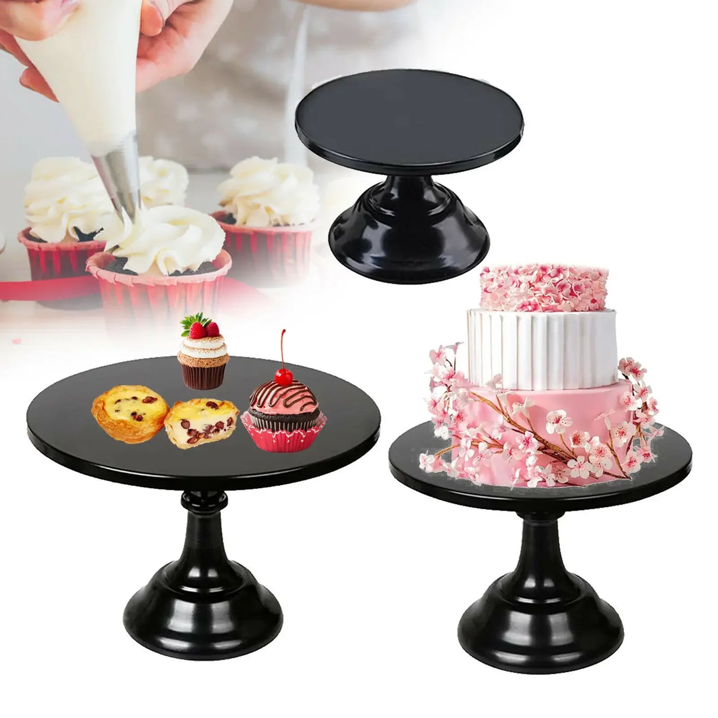 Soporte de Pastel Metálico para Mesa de Postres | Exhibidor de Postres y Bocadillos para Fiestas y Eventos, Bandeja de Té de la Tarde
