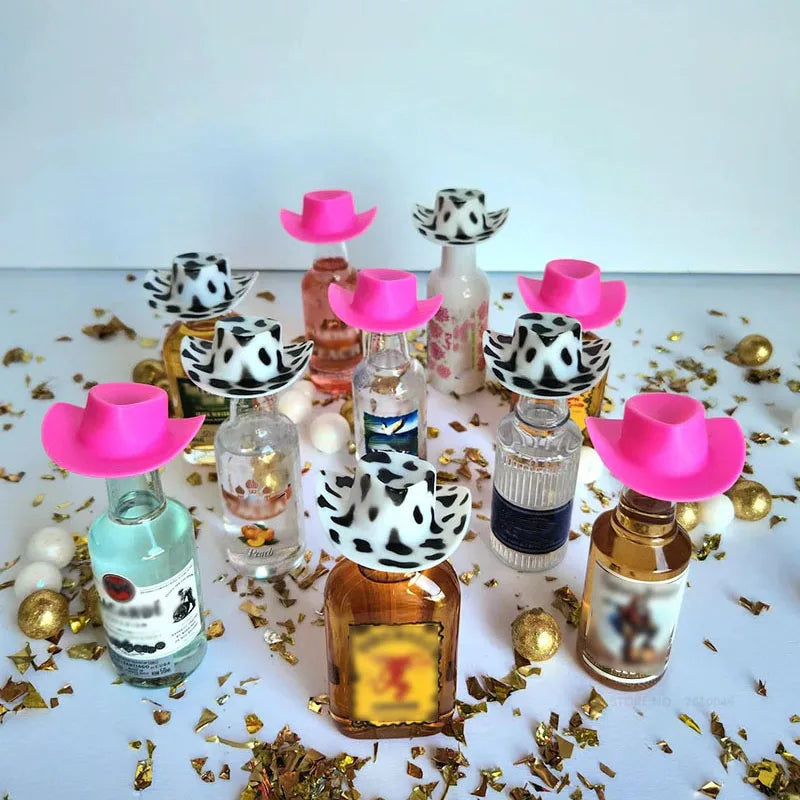 Mini Sombreros de Vaquero para Despedida de Soltera - Set de 10 Piezas para Decoración de Bebidas y Regalos Nupciales
