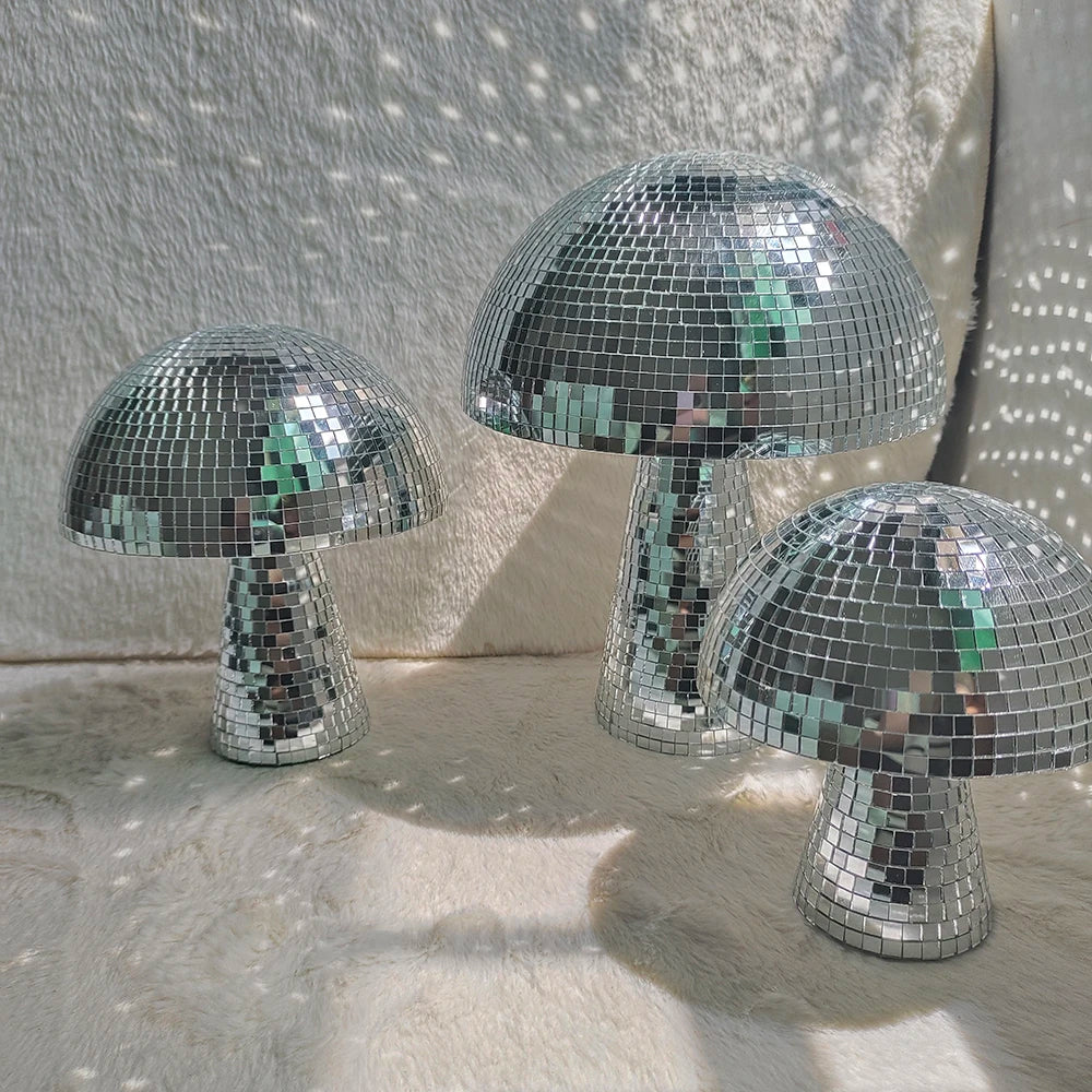 Disco Ball para Decoraciones en Casa y Fiestas, Espejo en Forma de Hongo para Bodas y Eventos