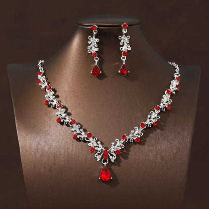 Conjunto de Joyería Nupcial Itacazzo: Collar Clásico y Pendientes para Bodas