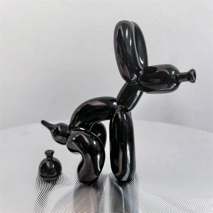 Escultura de Perro Globo de Resina - Adorable Estatua de Cachorro para Decoración del Hogar y Oficina