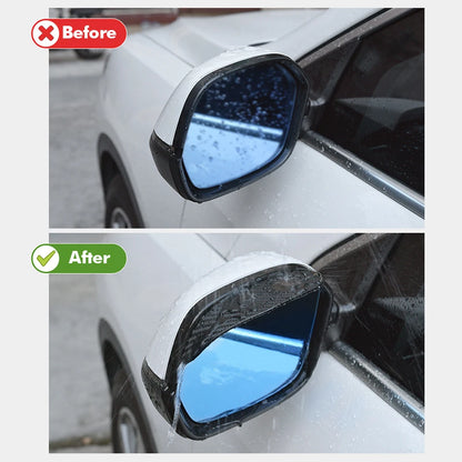 2PCS Visera Protectora para Retrovisor - Protector Antilluvia de Fibra de Carbono para Espejo Retrovisor de Auto