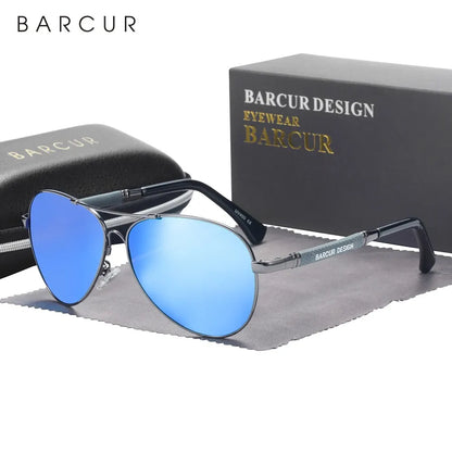 Gafas de Sol BARCUR con Montura de Diseño Memery - Lentes Polarizadas para Hombres, Gafas de Sol para Mujeres con Lentes Gradientes Piloto y Tonos Espejados