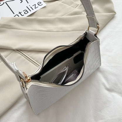 Bolso de Mano Exquisito para Mujer, Bolsa Retro de PU, Casual y Elegante, Bandolera con Cadena, Bolsa de Hombro