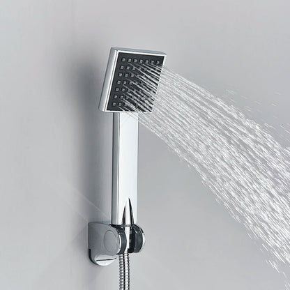 Grifo Termostático de Bañera Senlesen para Baño, Salida Giratoria 360°, Montado en Pared con Mezclador de Ducha y Ducha de Mano ABS