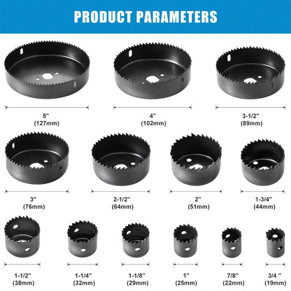 Juego de Sierras de Corona 2/3/6/8/13/16PCS, Kit de Sierras de Corona 19mm-127mm, Mandriles Hexagonales y Llave Allen con Caja de Almacenamiento - Ideal para Madera Blanda y Tablero de PVC