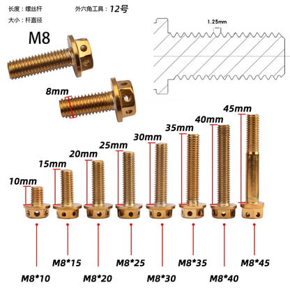 Tornillos Hexagonales de Acero Inoxidable 304 con Recubrimiento de Titanio - M4, M5, M6, M8, M10