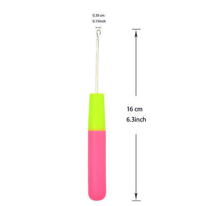 Gancho de Plástico para Tejer Rastas | Aguja para Tejer el Pelo | 0,57 cm / 0,38 cm