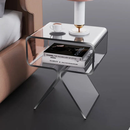 Mesa Auxiliar de Sofá Transparente de Acrílico - Mesita de Noche Moderna para Sala de Estar y Diseño de Esquina
