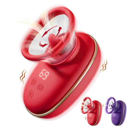 Vibrador de Succión Clitorial 2 en 1 con Lengua Lamiendo y Vibración, Estimulador de Pezones y Masturbador Femenino