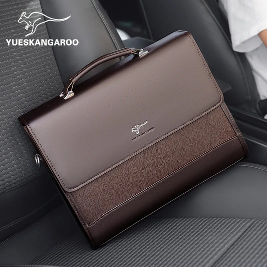 Maletín Ejecutivo de Cuero PU para Hombre - Bolsa de Negocios de Diseño, Bolso Bandolera, Maletín para Documentos y iPad