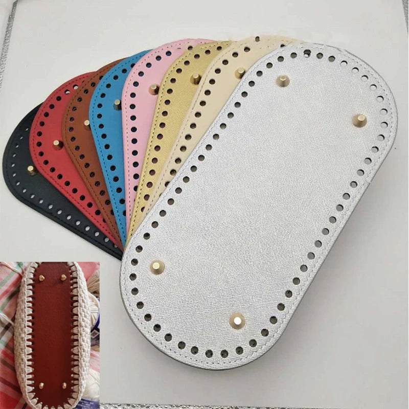 Base Ovalada de PU para Bolsa Tejida - Accesorio de Fondo para Bolsos de Crochet DIY