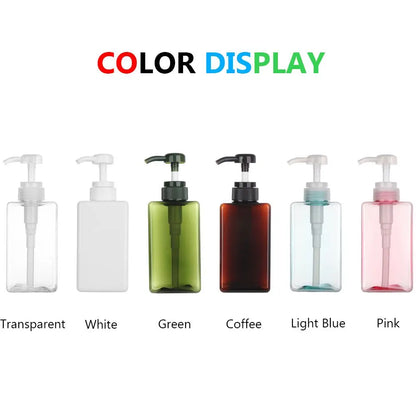 Botella Dispensadora de Jabón Líquido 100/250/450/650ml PETG Transparente para Gel de Ducha, Champú y Sanitizante de Manos - Ideal para Hogar y Viajes
