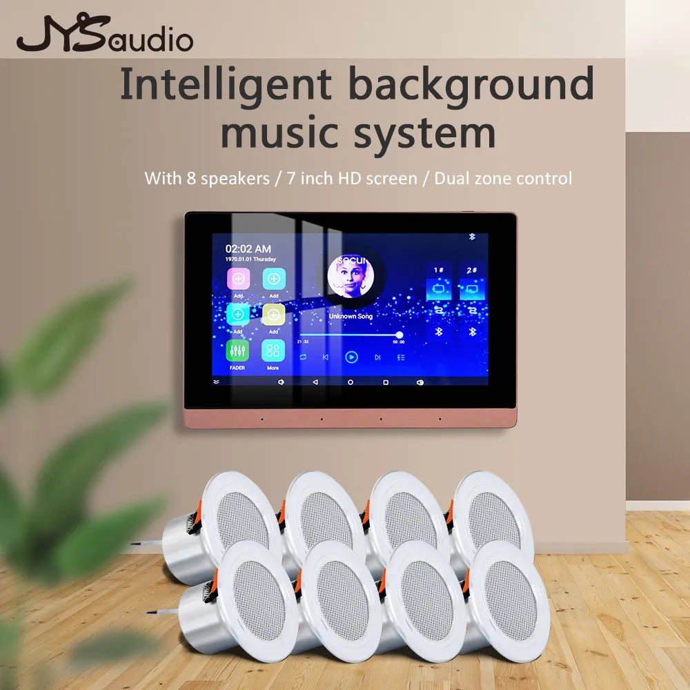 Amplificador de Sonido para Teatro en Casa Inteligente con WiFi y Bluetooth - Panel de Música Android Empotrado en Pared - Altavoces Estéreo Mini de Techo para Hotel y Residencial