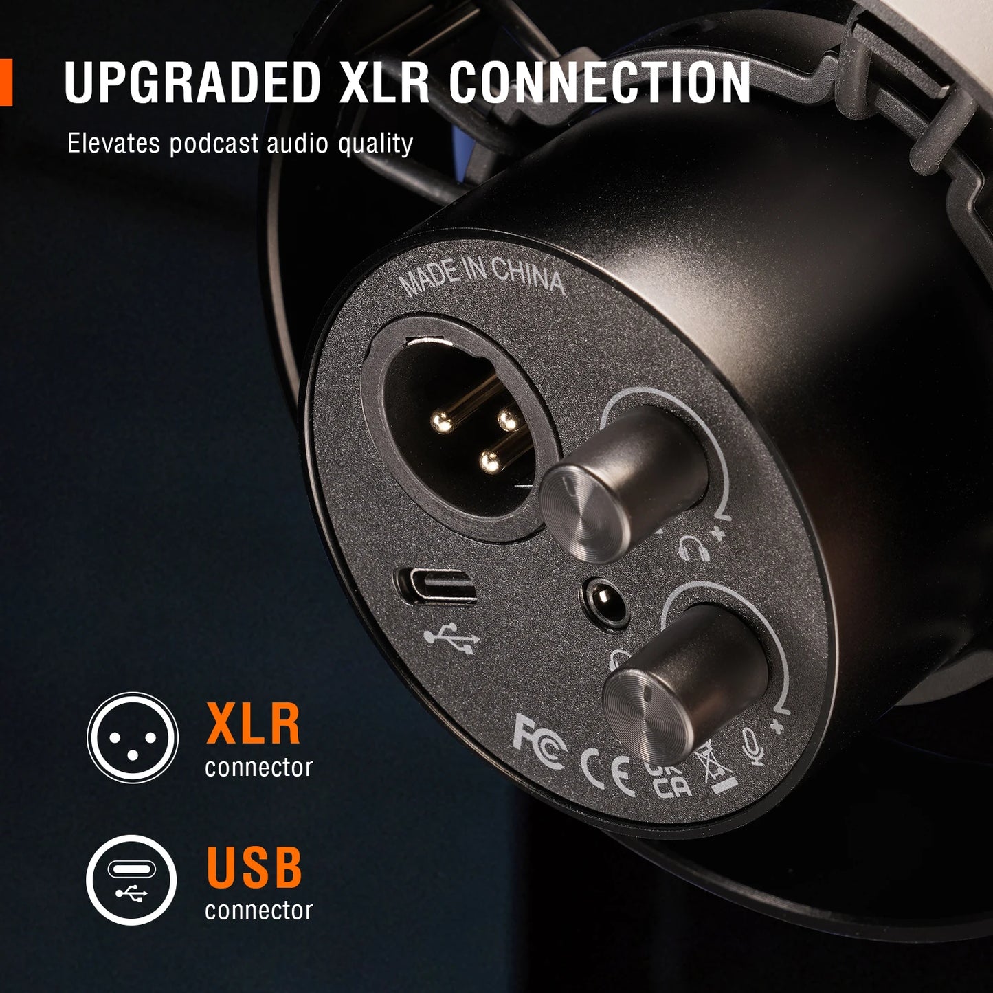 Micrófono Dinámico USB/XLR FIFINE K688 con Soporte Antivibración, Mute Táctil, Conector para Auriculares y Control de Volumen | Ideal para Grabación en PC o Tarjeta de Sonido