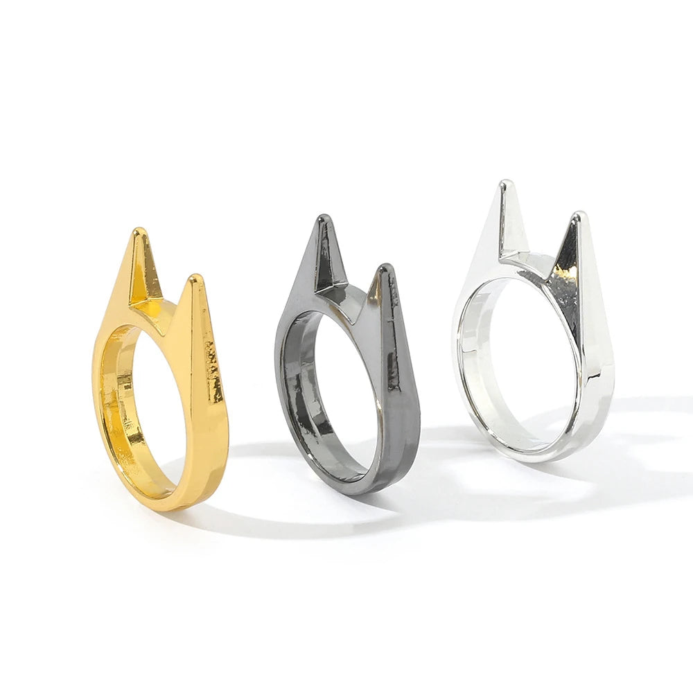 Anillo de Autodefensa de Supervivencia al Aire Libre para Hombres y Mujeres, Anillo Portátil de Autodefensa, Anillo Protector de Dedo para Arma, Senderismo y Camping, Joyería
