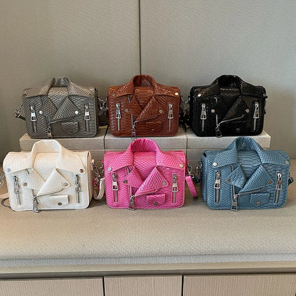 Top Brand Shoulder Bag Tote 2023 Trend Lapel Jacket Women's Bag  Purse Fashion Rivets Zipper Female Crossbody Bag Luxury Handbag