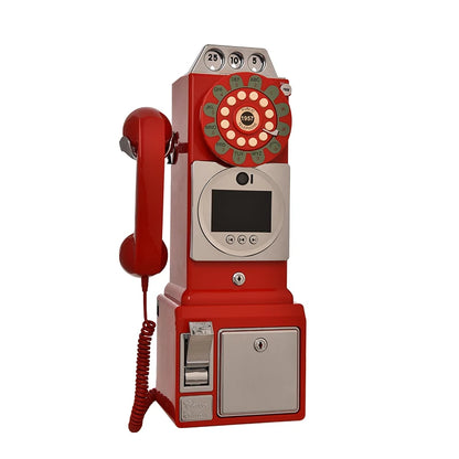 Libro de Mensajes de Video y Audio Retro para Bodas – Cabina Telefónica para Mensajes de Bendición y Registro de Invitados, Disponible en Negro y Rojo