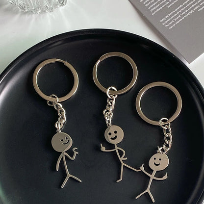 Llavero Divertido para Parejas – Diseño Creativo de Corazón a Corazón y Mano con Dedos, Regalo para Enamorados