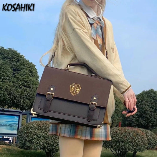 Bolso Preppy JK Y2K Estilo Aesthetic para Mujeres - Mochila Escolar Casual, Bolso de Hombro y Crossbody Coreano - Accesorio de Moda Todo en Uno