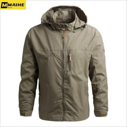 Chaqueta de Caza Táctica Militar para Hombre - Gorpcore Cortavientos Impermeable con Bolsillos para Otoño