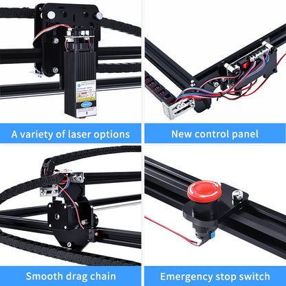 Máquina de Grabado Láser TWOWIN de 20W con Área de Trabajo de 650*500 mm, Ensamblaje de Enrutador CNC para Corte e Impresión en Madera, Máquina de Fresado DIY